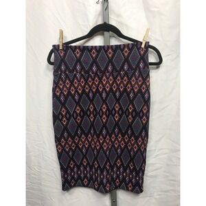LuLaRoe Cassie Pencil Skirt Purple Geometric Diamond Ikat Print Womens Small S